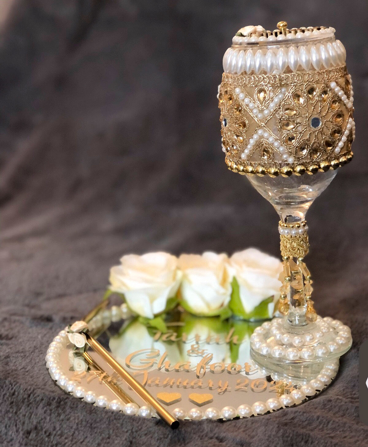 Doodh Pilai Glass Set.Wedding Glass. - The Nikkah Pen Store