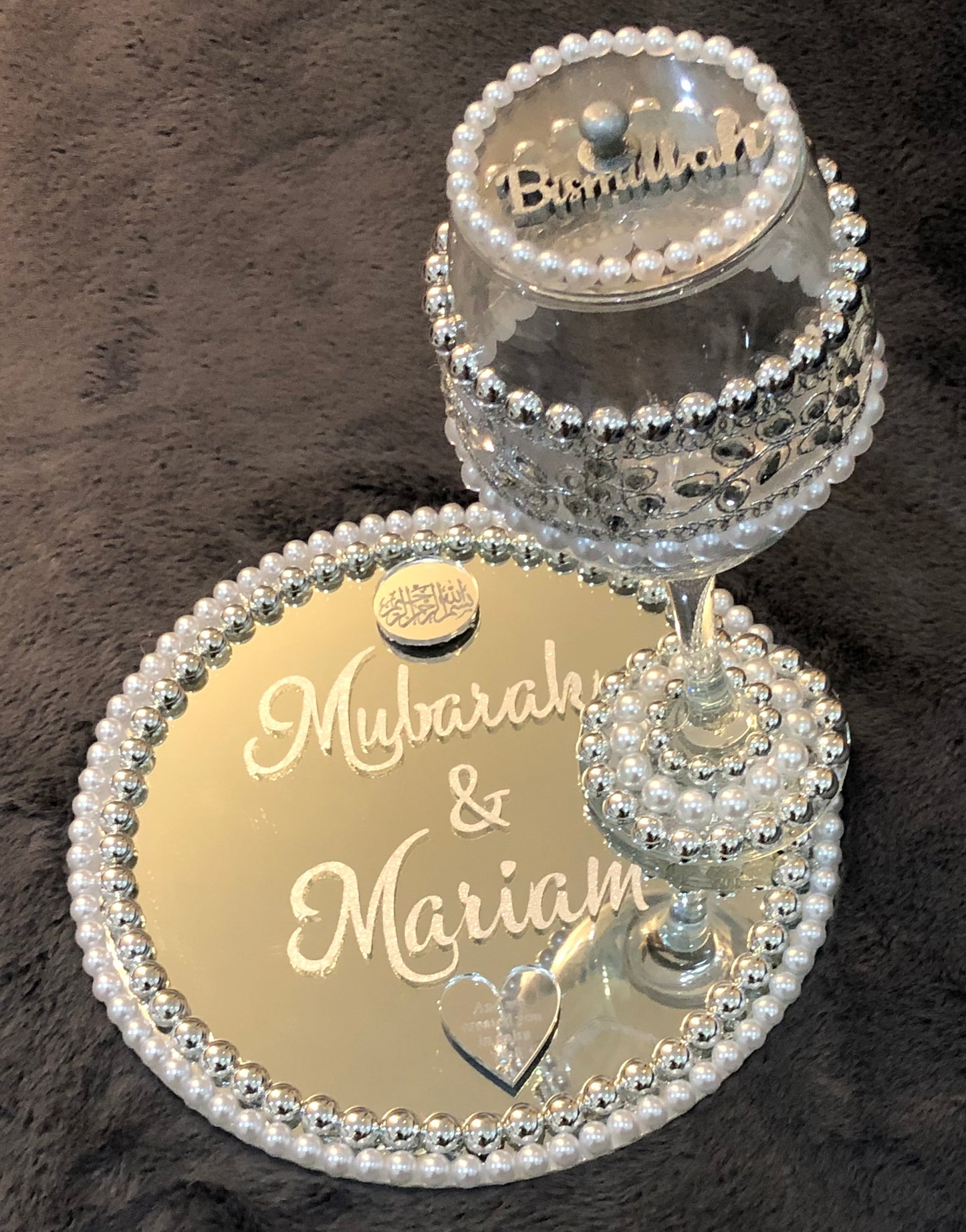Doodh Pilai Glass.Decorative Wedding Glass. Personalised wedding Gifts. - The Nikkah Pen Store