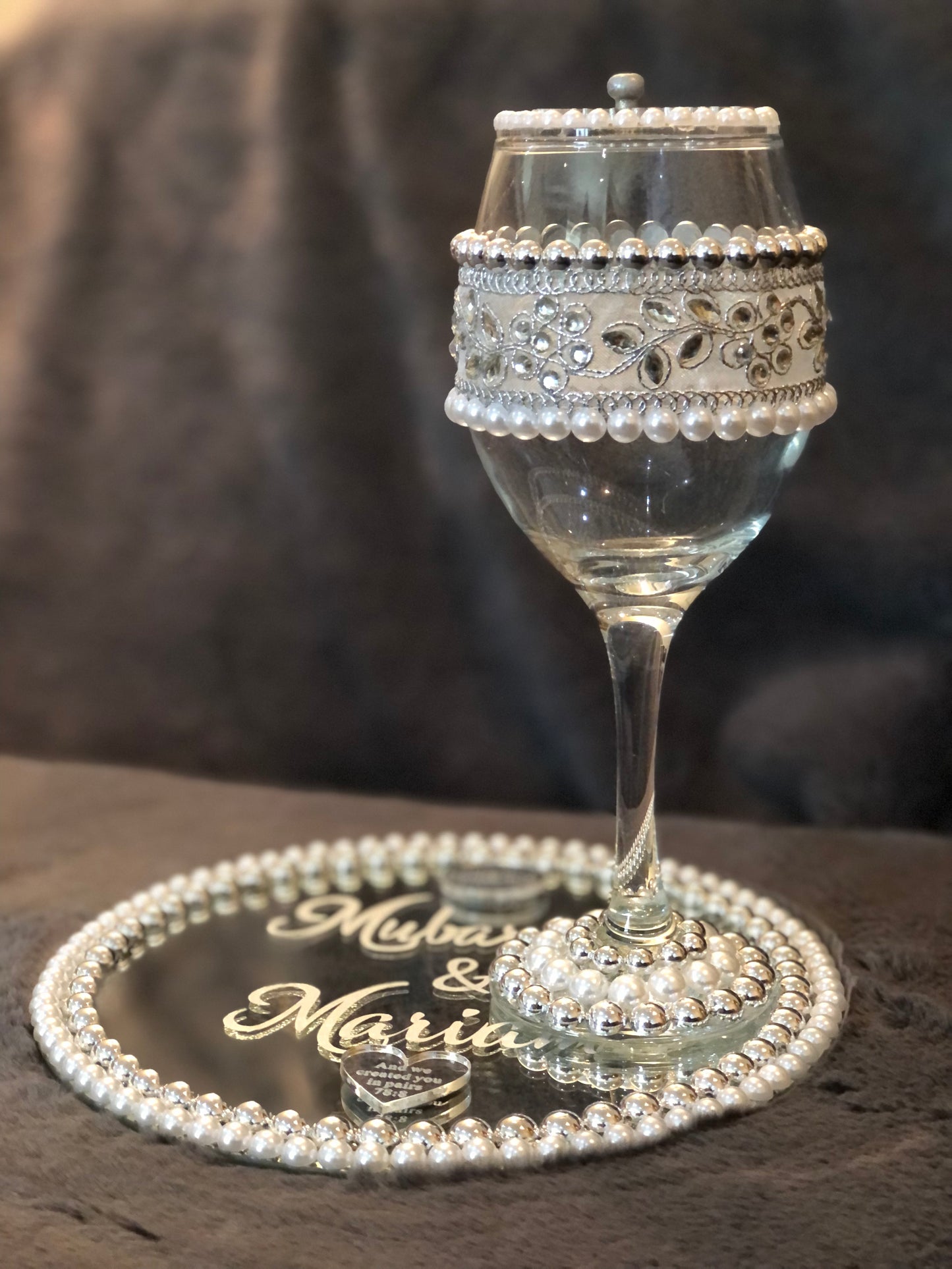 Doodh Pilai Glass.Decorative Wedding Glass. Personalised wedding Gifts. - The Nikkah Pen Store