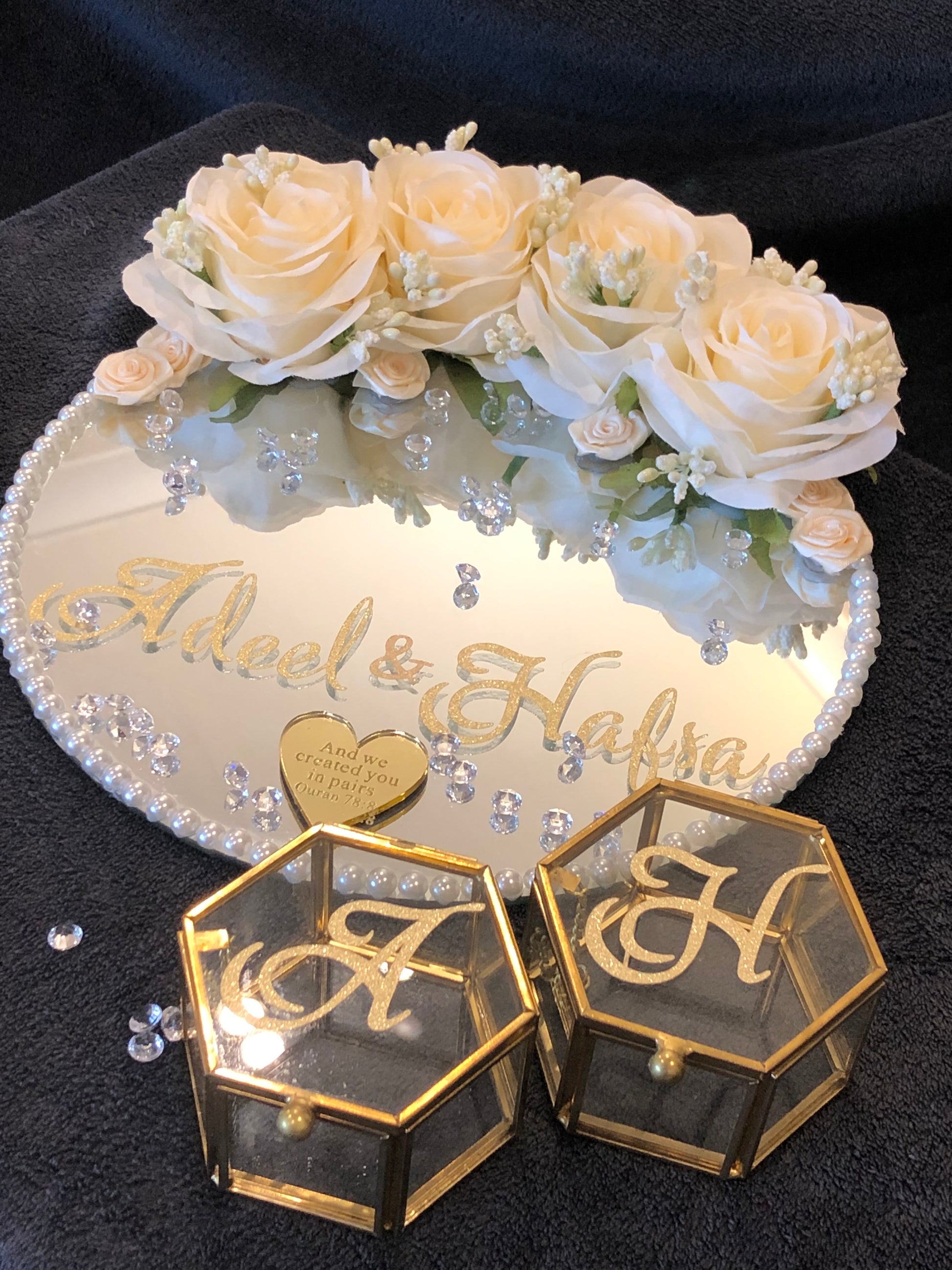 Wedding Ring Tray.Nikkah Gift.Engagement.Personlised wedding Gifts. - The Nikkah Pen Store
