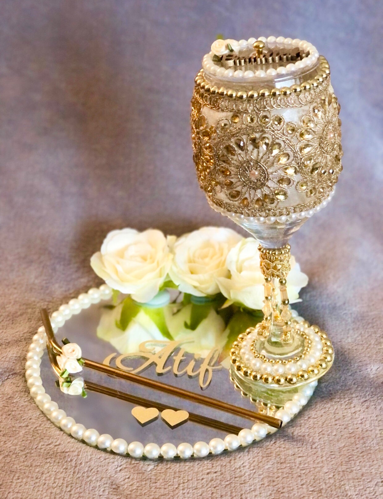 Doodh Pilai Glass Set.Wedding Glass. - The Nikkah Pen Store