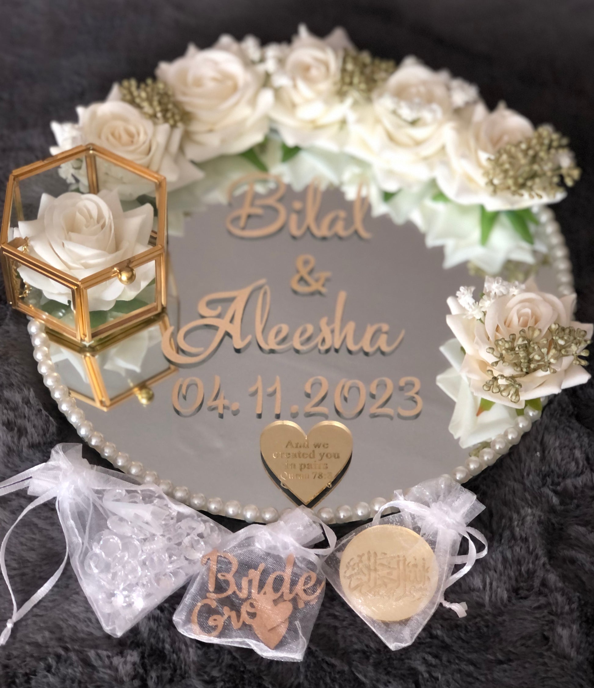 Wedding Ring Tray.Nikkah Ring Tray.Personalised.Engagement Ring tray. - The Nikkah Pen Store