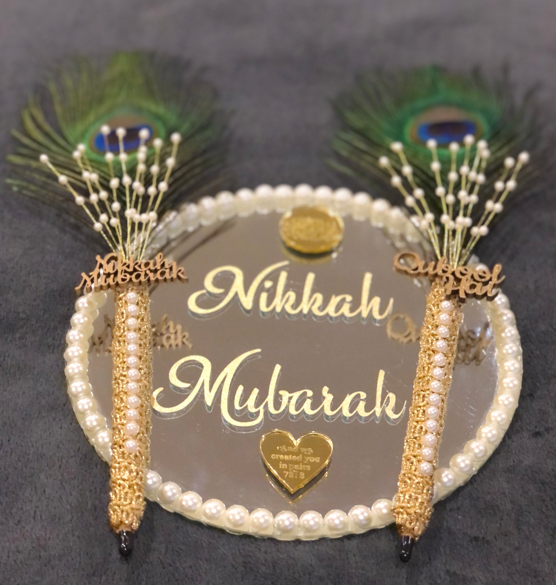 Wedding Pen.Wedding Pen Set.Personalised Nikkah Pen & Tray Set. - The Nikkah Pen Store