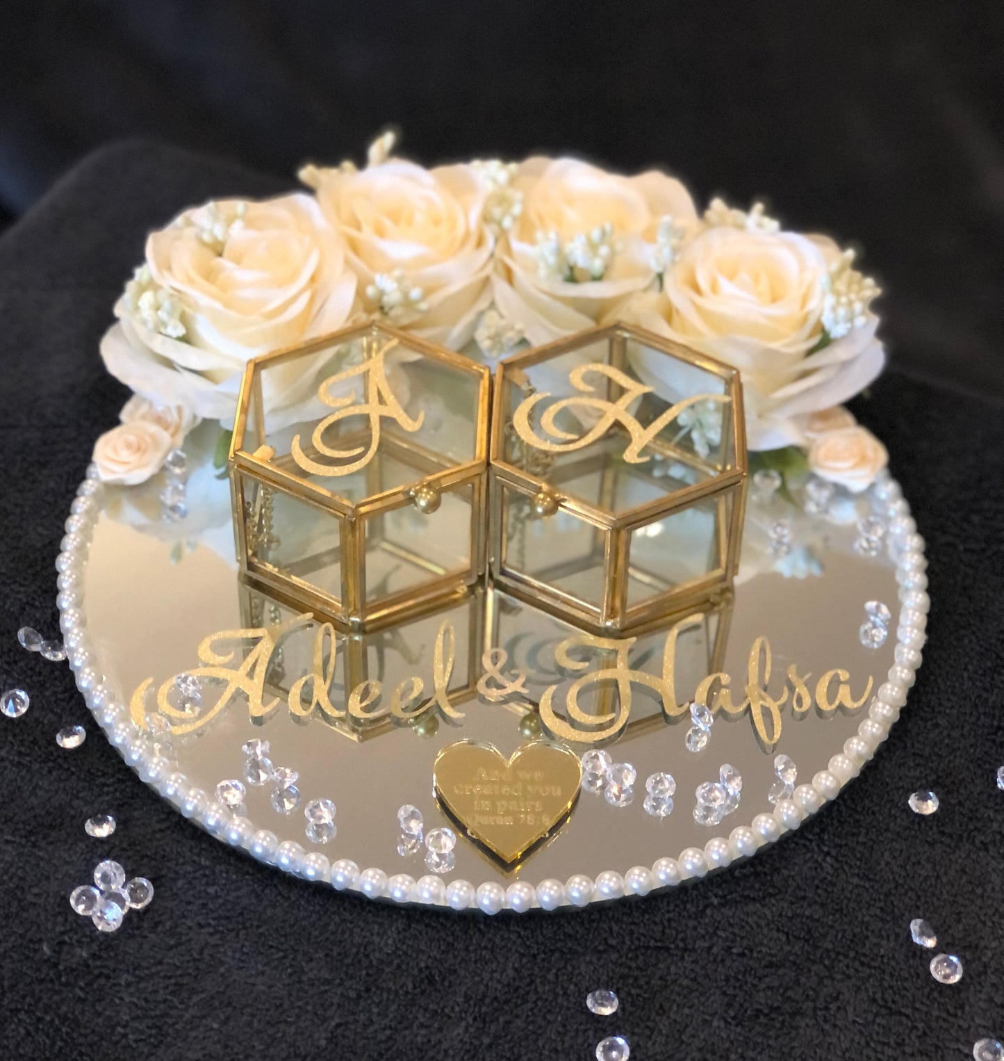 Wedding Ring Tray.Nikkah Ring Tray.Engagement.Personlised wedding Gifts. - The Nikkah Pen Store