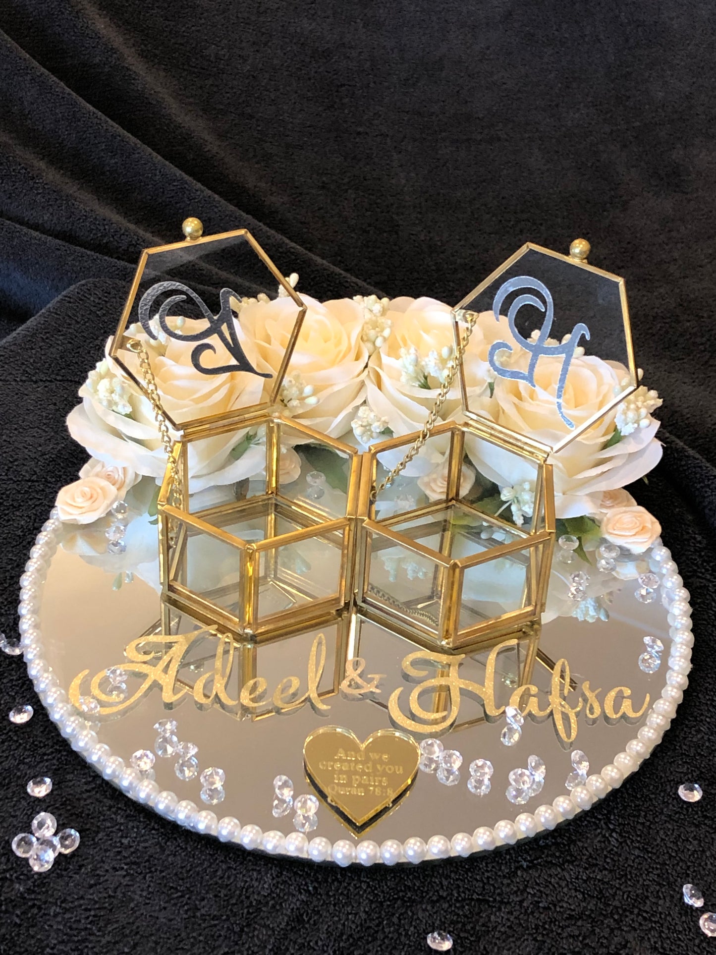 Wedding Ring Tray.Nikkah Ring Tray.Engagement.Personlised wedding Gifts. - The Nikkah Pen Store