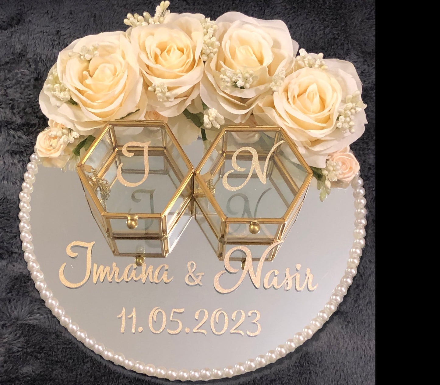 Wedding Ring Tray.Nikkah Ring Tray.Engagement.Personlised wedding Gifts. - The Nikkah Pen Store