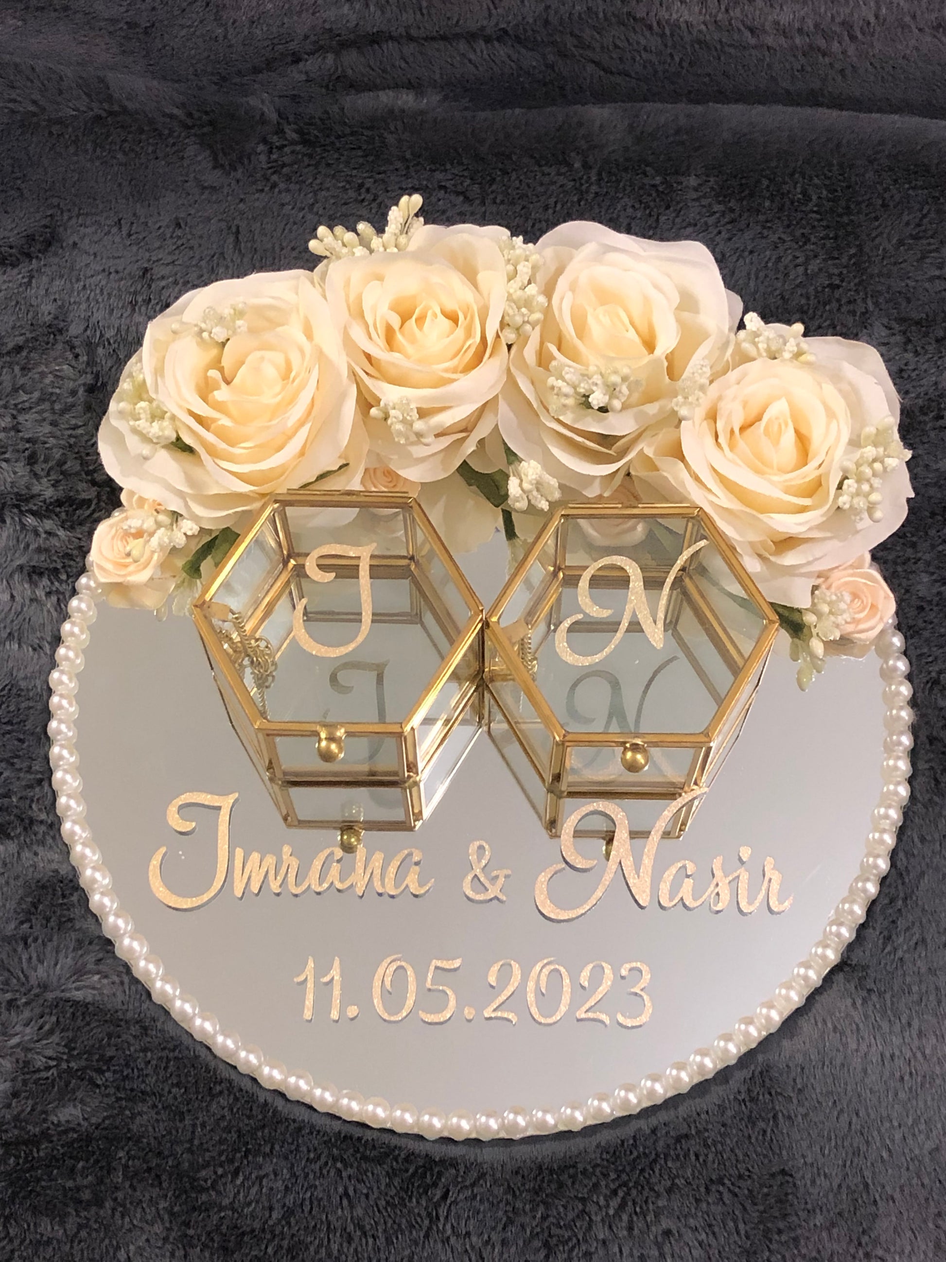 Wedding Ring Tray.Nikkah Ring Tray.Engagement.Personlised wedding Gifts. - The Nikkah Pen Store