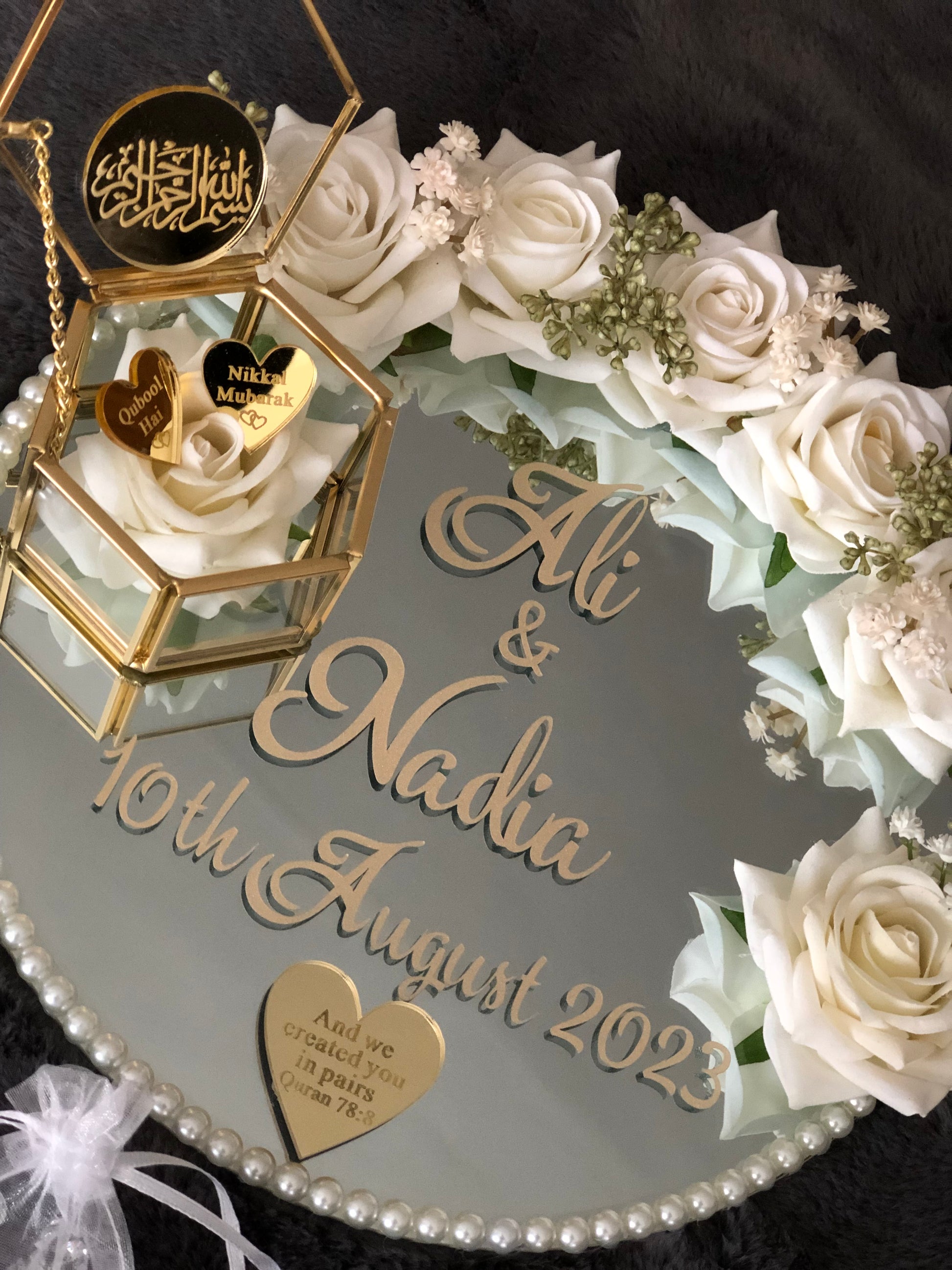 Wedding Ring Tray.Nikkah Ring Tray.Personalised.Engagement Ring tray. - The Nikkah Pen Store