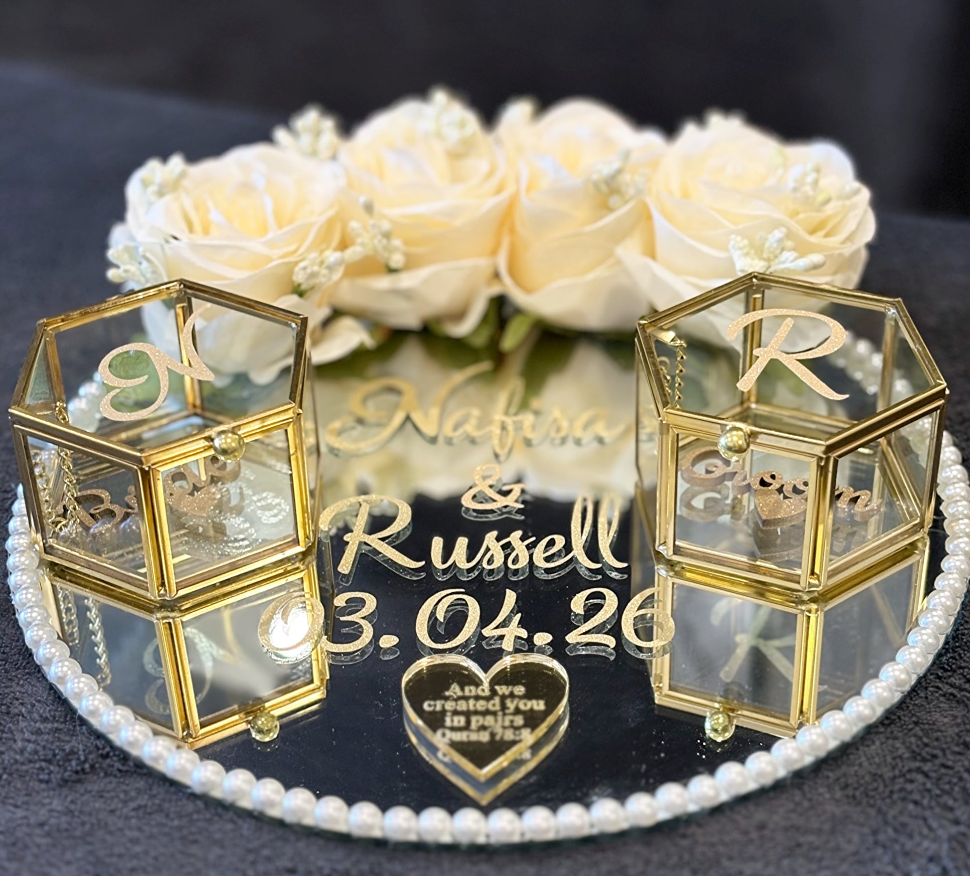 Wedding Ring Tray.Nikkah Gift.Engagement Tray. - The Nikkah Pen Store