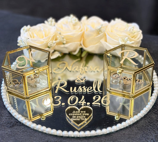 Wedding Ring Tray.Nikkah Gift.Engagement Tray. - The Nikkah Pen Store