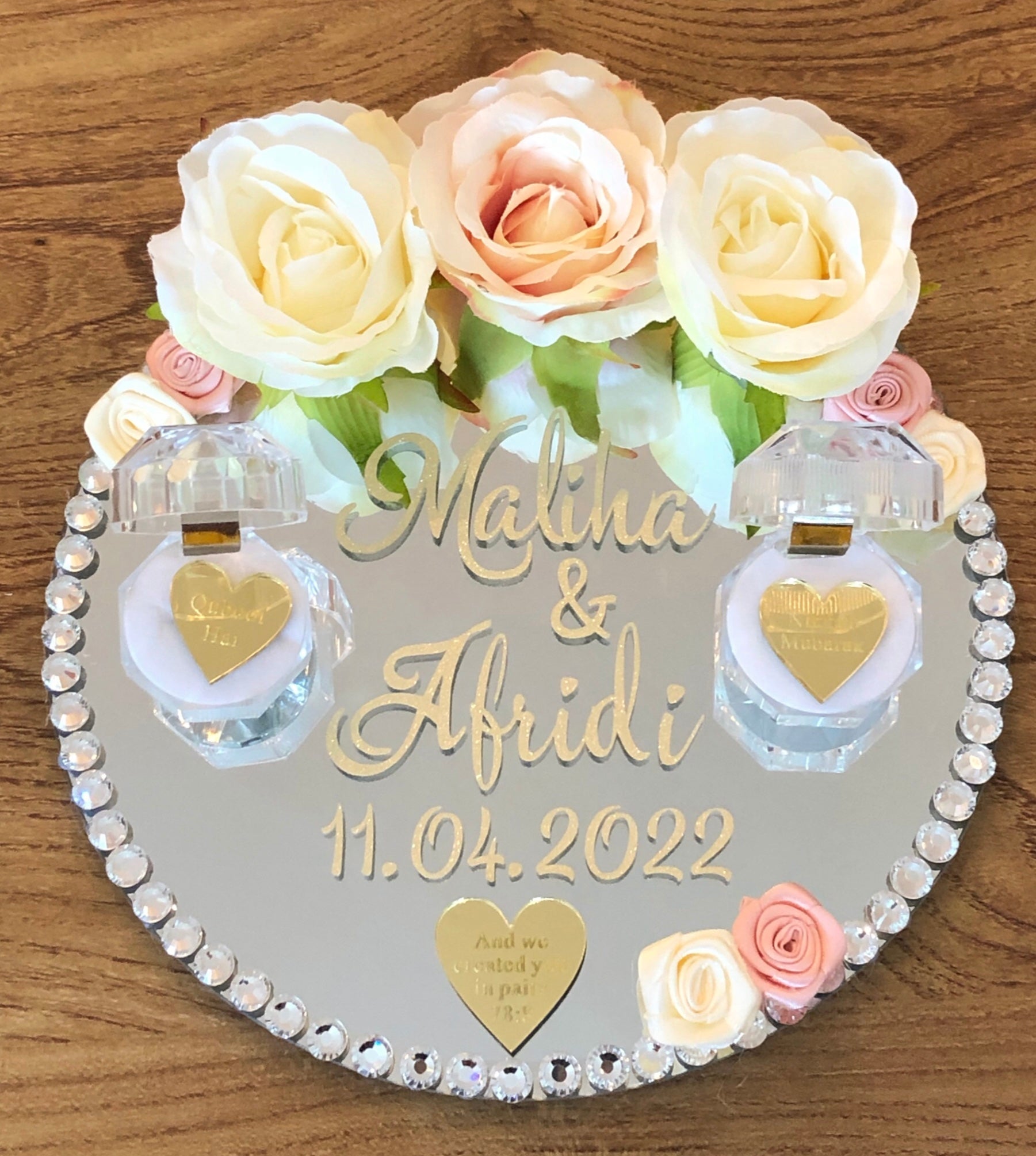 Wedding Ring Tray.Personalised.Nikkah Gift.Bride Gifts.Engagement Gift. - The Nikkah Pen Store