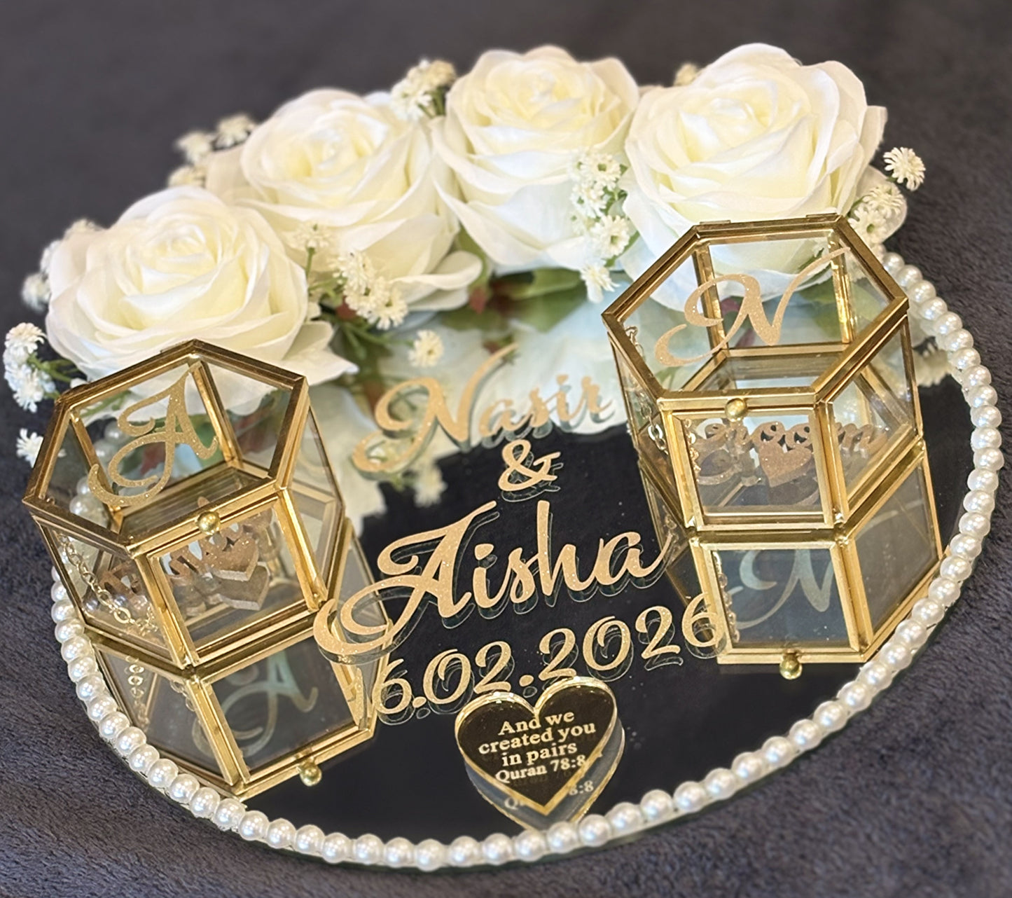 WEDDING RING TRAY.ENGAGEMENT RING TRAY. - The Nikkah Pen Store