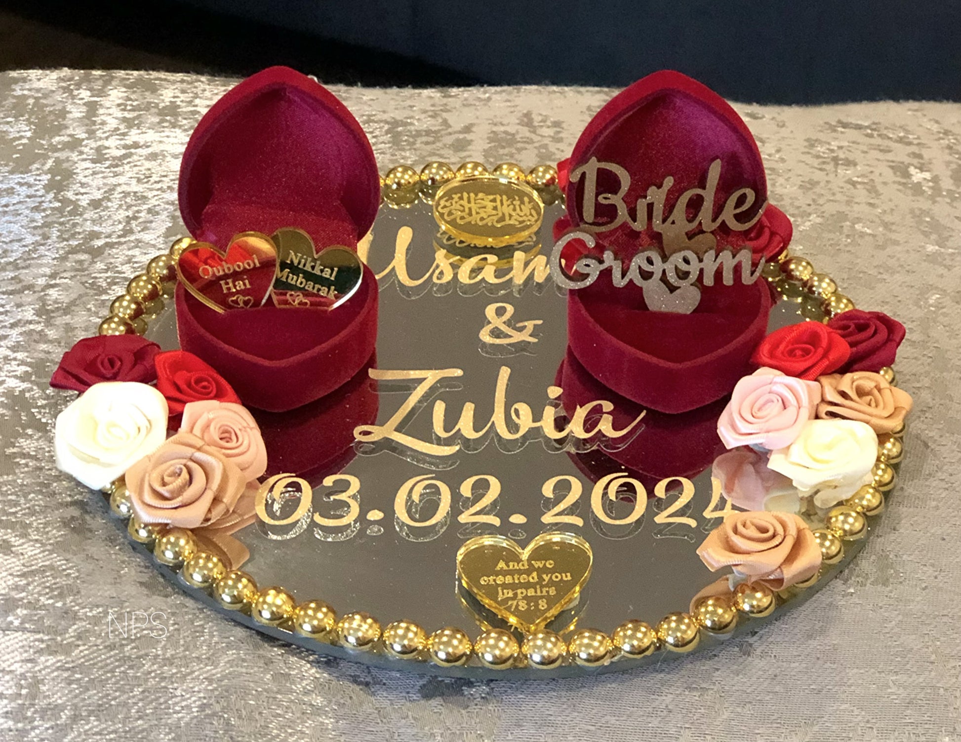 Wedding Ring Tray.Engagement Tray. - The Nikkah Pen Store